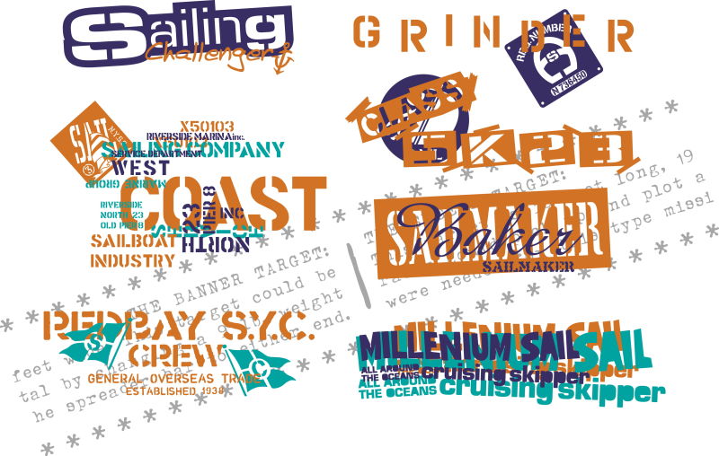 抽象矢量航海主题的印刷文字设计插图