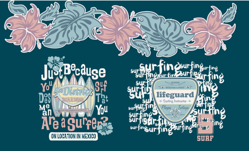 抽象矢量手绘花纹装饰的印刷标签设计