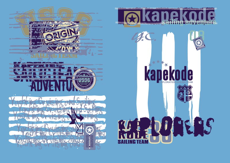 抽象矢量复古风格的印刷标签设计