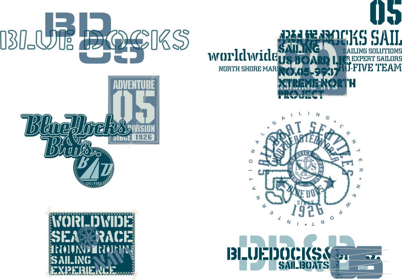 抽象矢量绿色复古印刷文字设计