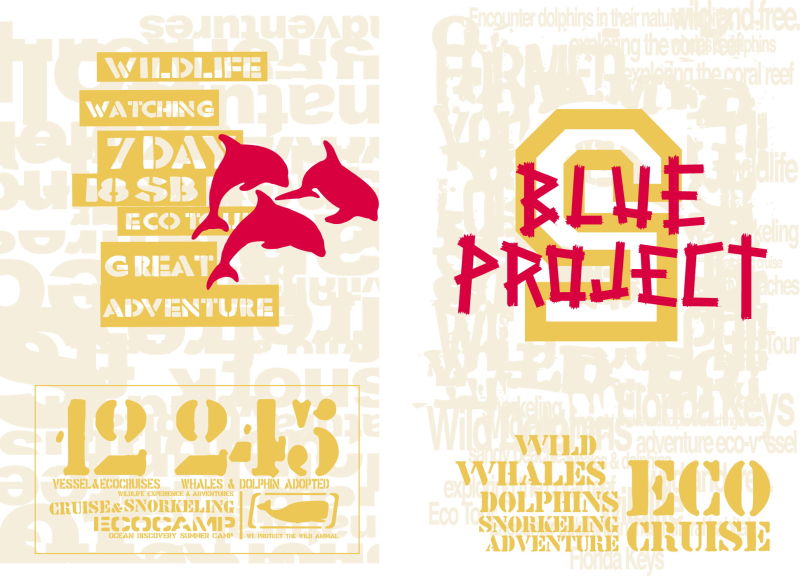 抽象矢量现代海洋元素的印刷设计海报