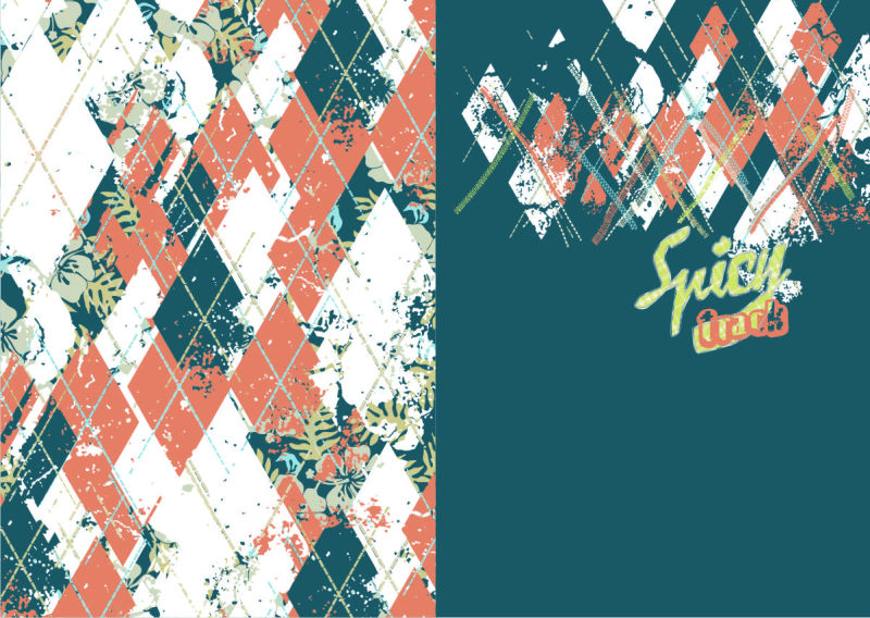 抽象矢量彩色复古印刷图案装饰背景设计