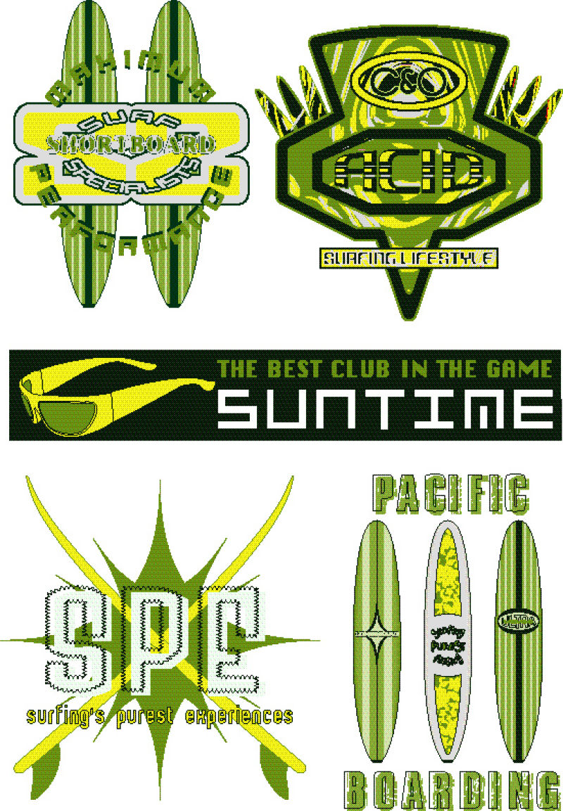 抽象矢量绿色经典印刷图标设计