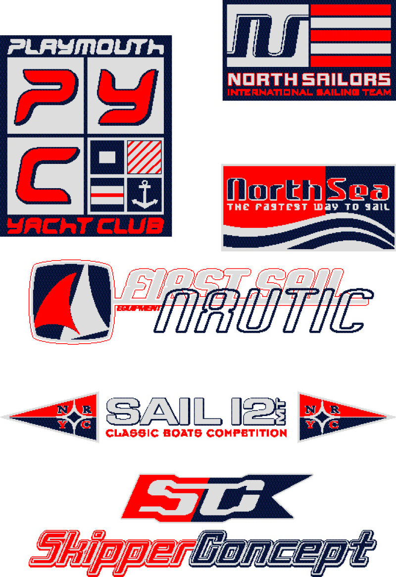 抽象矢量现代经典配色的印刷标志设计