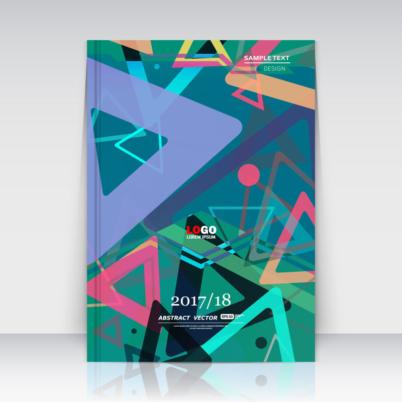 矢量贴片三角形飞片字体纹理小册子设计