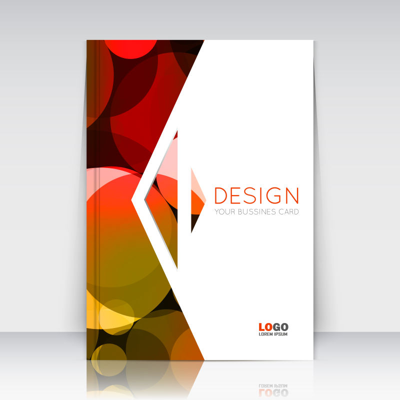 矢量红色橙色的纹理小册子设计