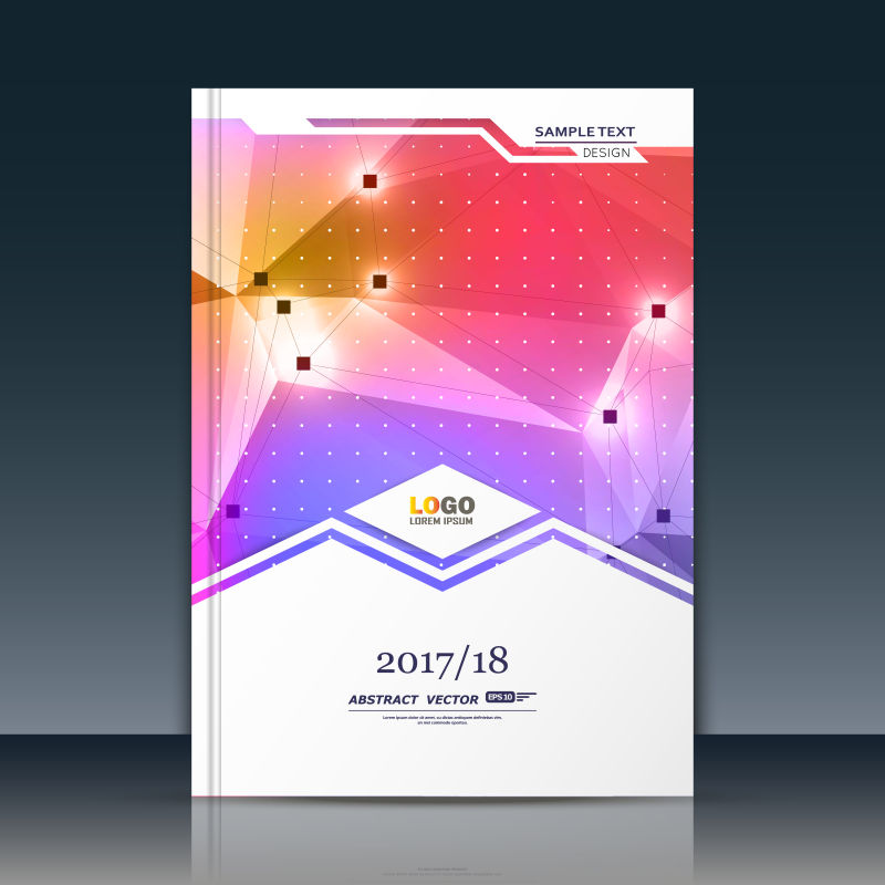 矢量粉红色紫色字体纹理小册子设计