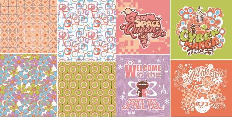 抽象矢量时尚图形印刷设计