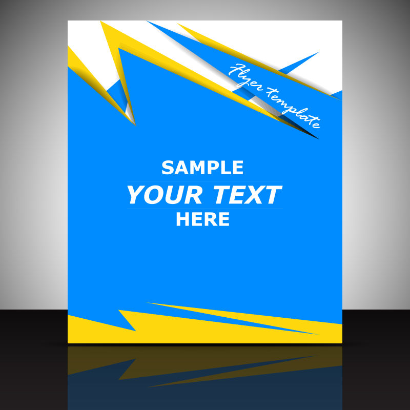 矢量创意现代蓝色商业宣传单设计