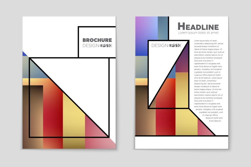 彩色的条纹图案宣传册矢量设计