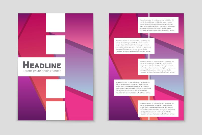 粉色的几何图案宣传册矢量设计