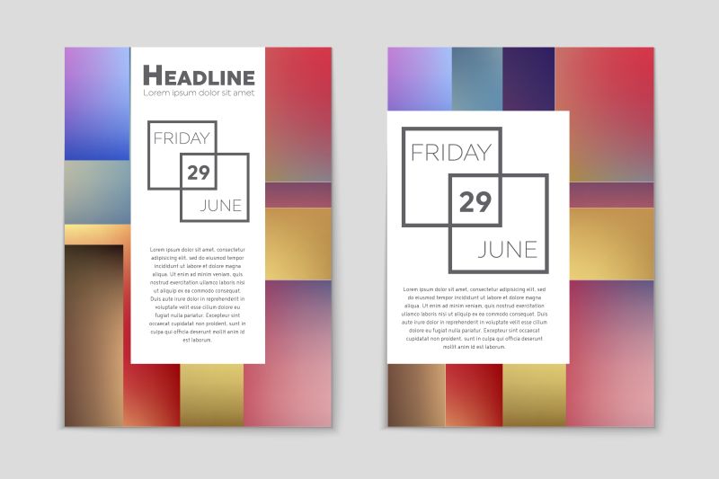 矢量的彩色条纹图案企业宣传册设计