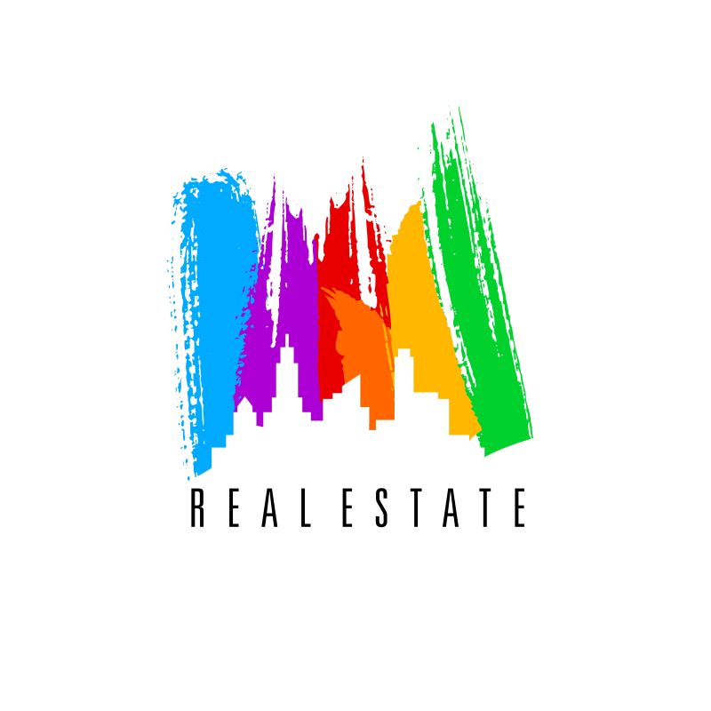 矢量彩色抽象房地产logo