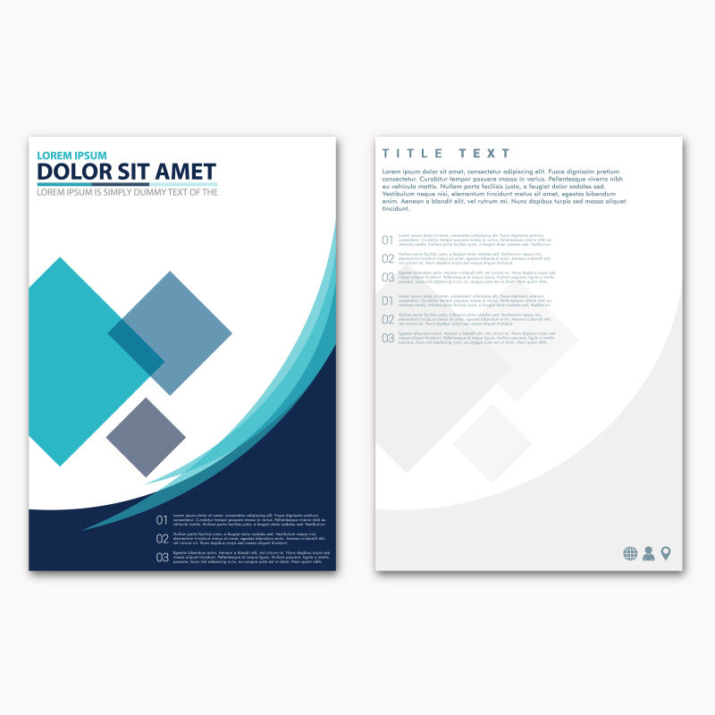 矢量蓝色几何元素装饰平面宣传单