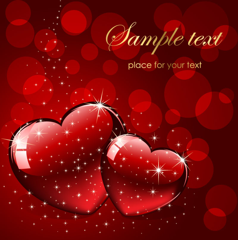 心形图案礼品卡矢量设计