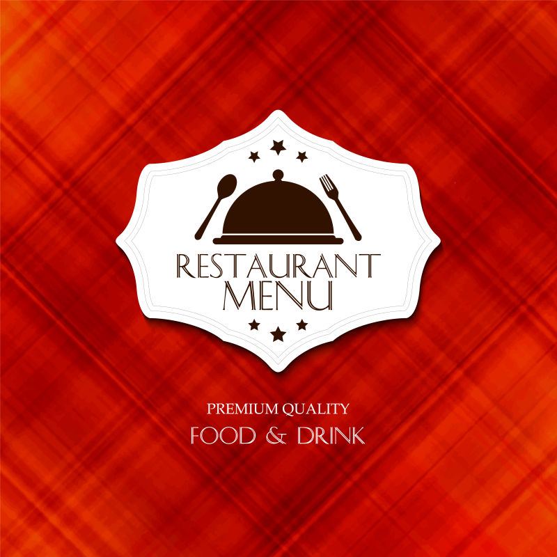 带有刀和叉的餐厅菜单封面设计矢量