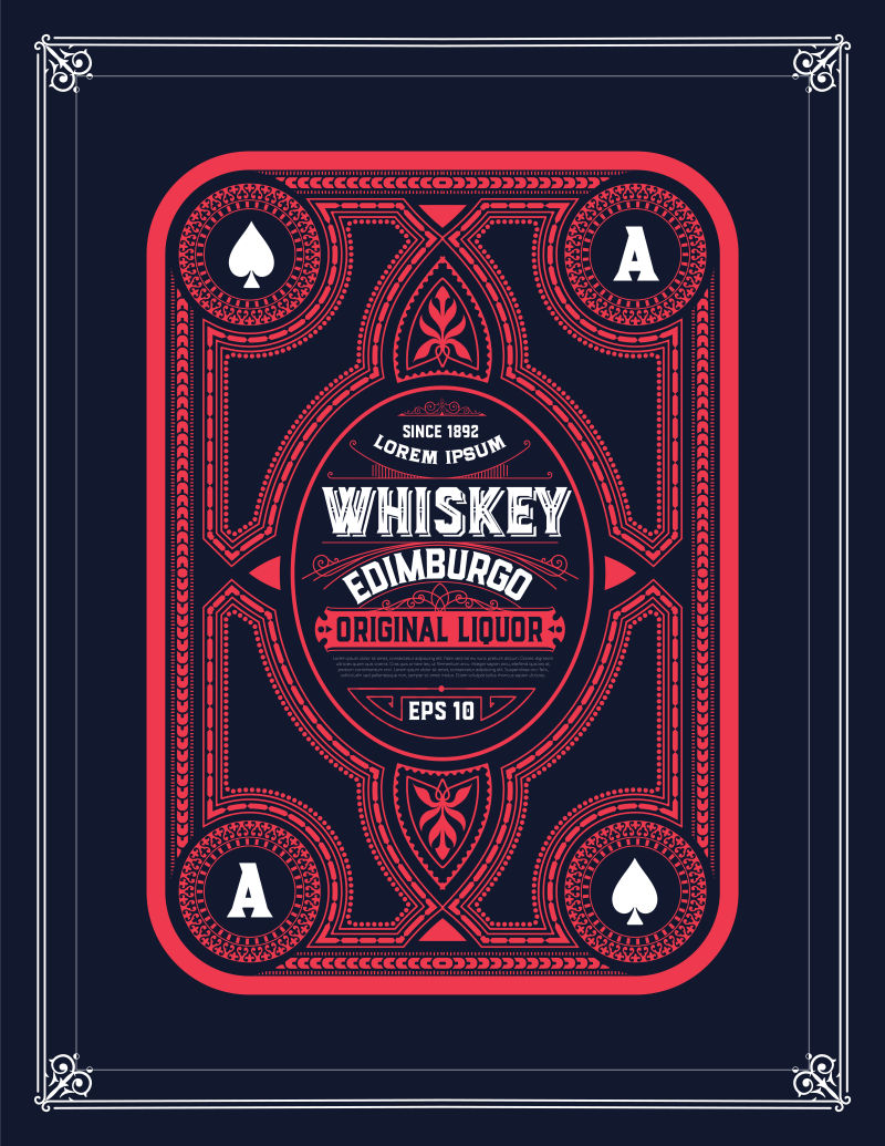 创意矢量粉色花纹元素的老式标签设计