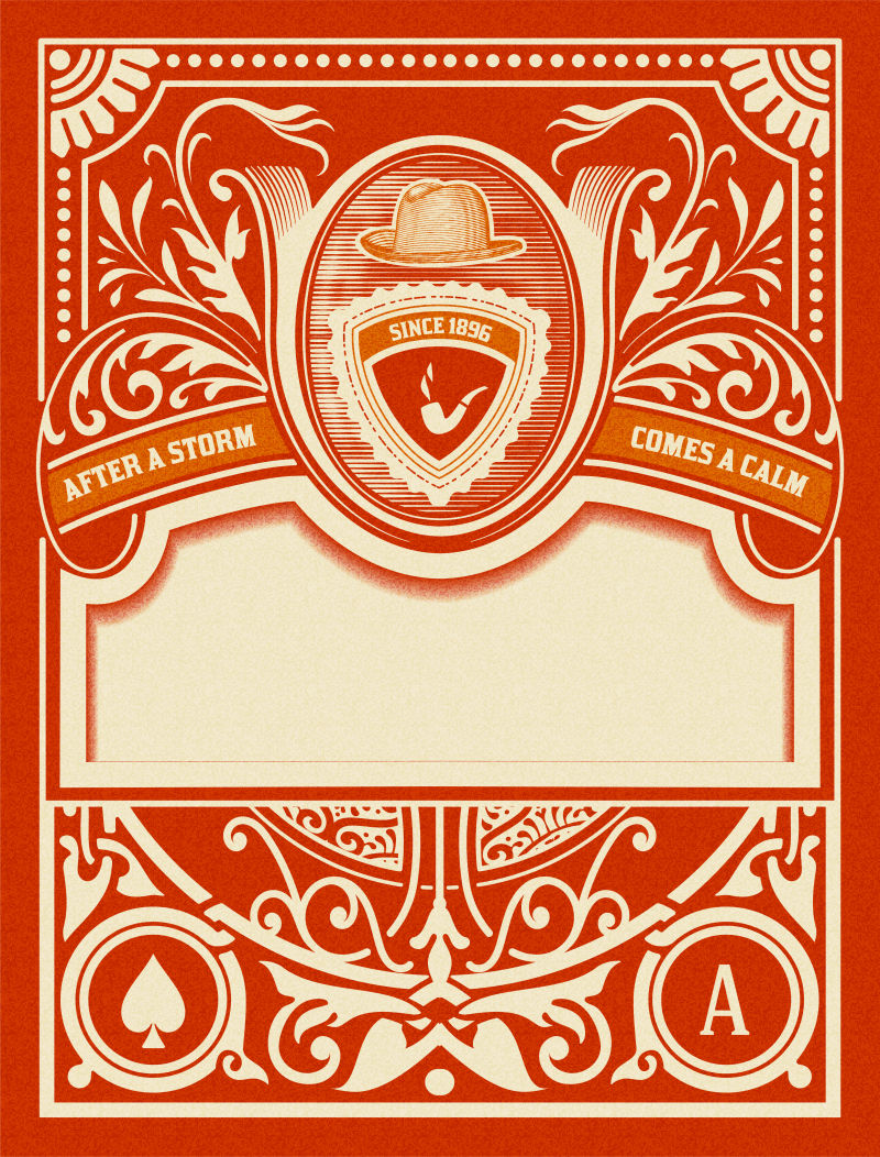 抽象矢量红色花纹元素的标签设计