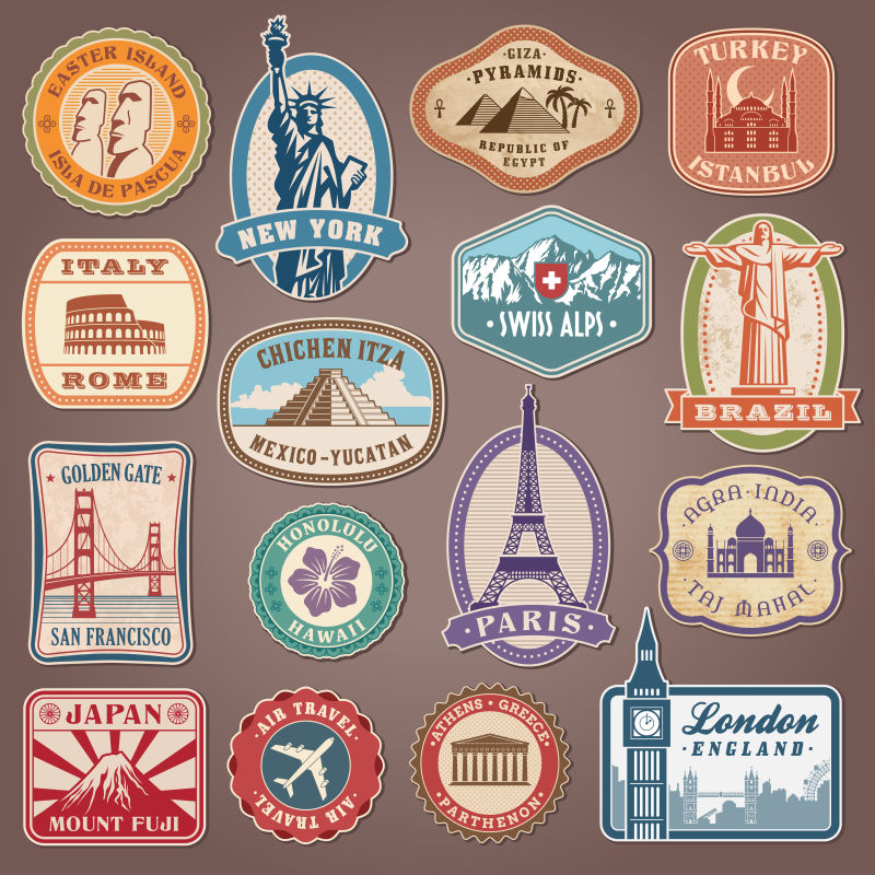 矢量的纪念标签设计