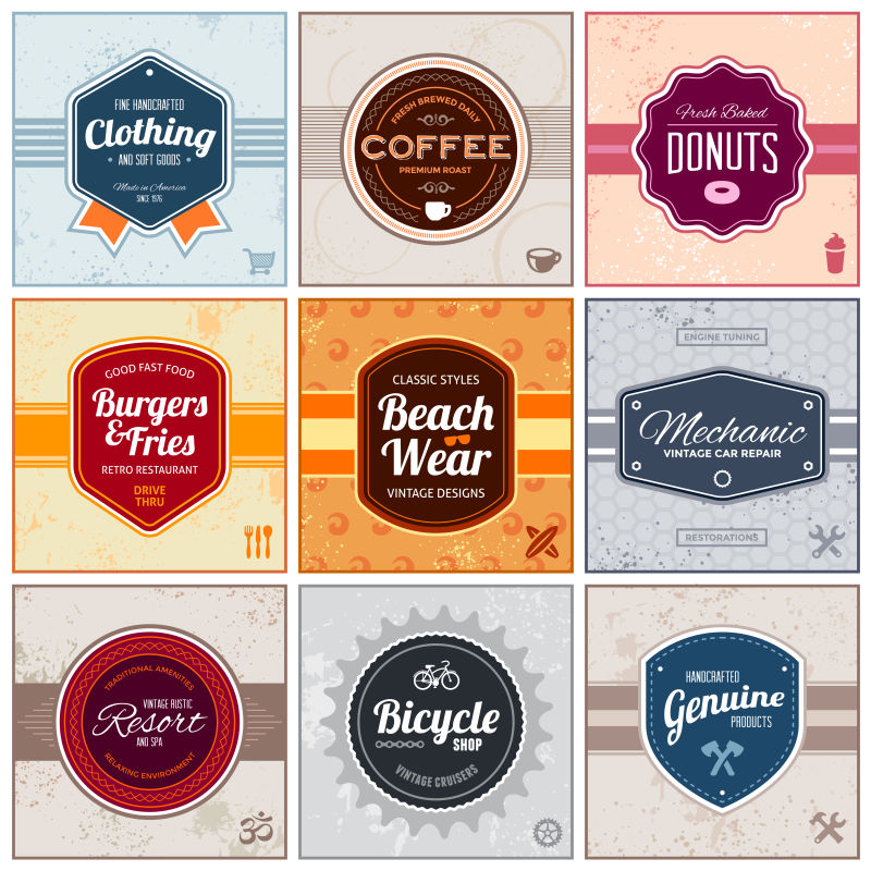 复古风格的西方标签矢量设计