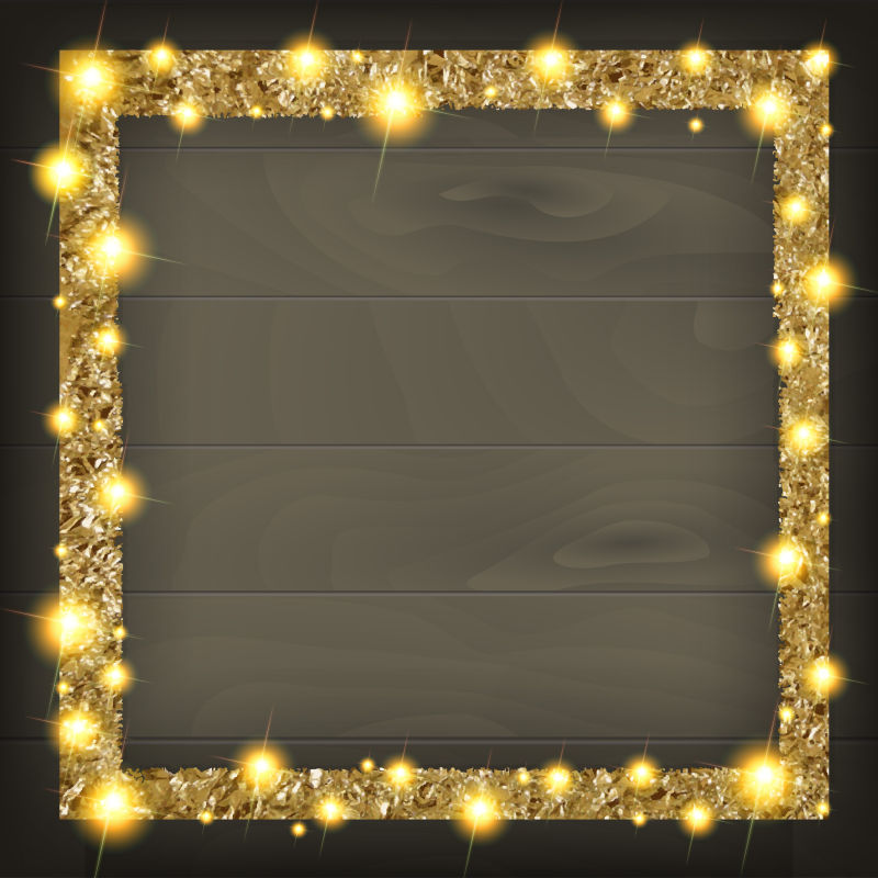 矢量的创意金色发光边框设计