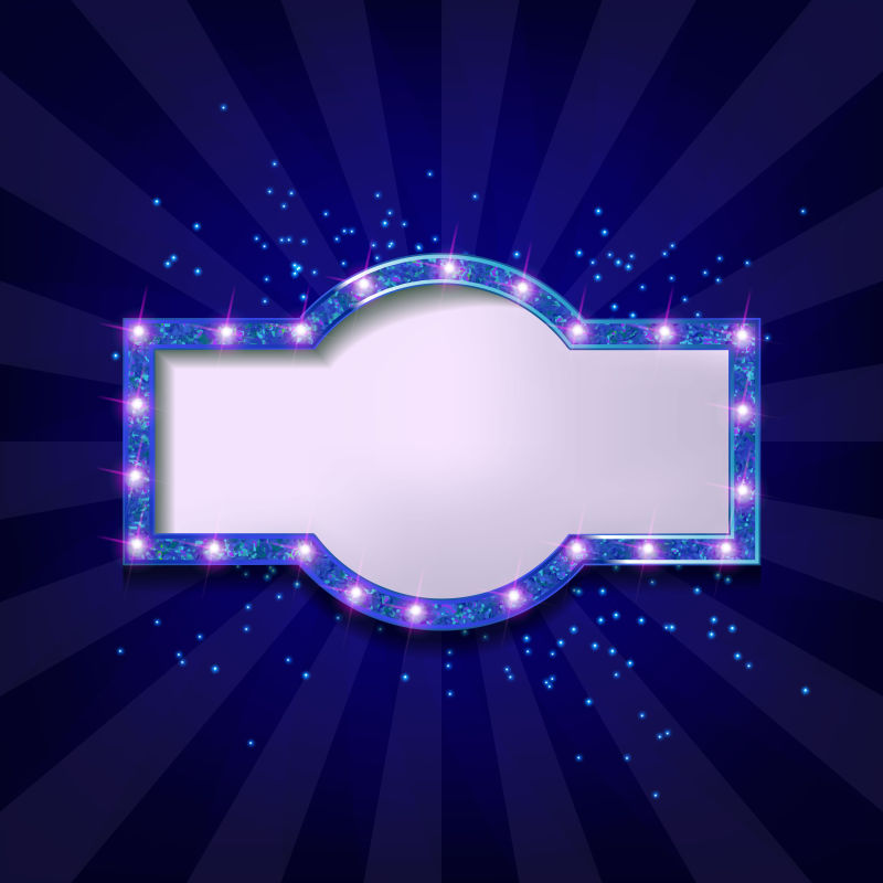 蓝色的发光边框矢量设计