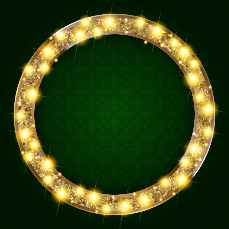 矢量的金色发光边框