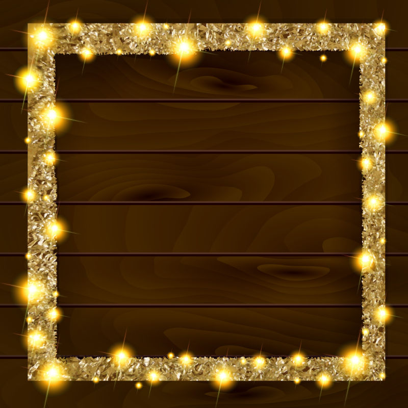 精致的金色发光边框矢量设计