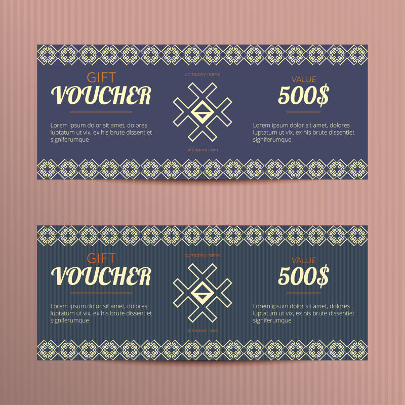 矢量设计精美的礼品券样板