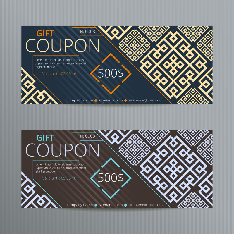 矢量的设计精美的礼品券