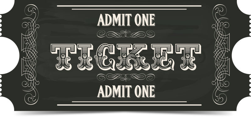 抽象矢量单色复古车票设计