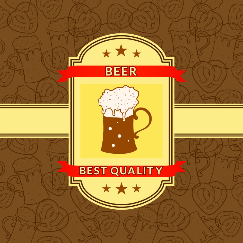创意矢量古典啤酒标签设计