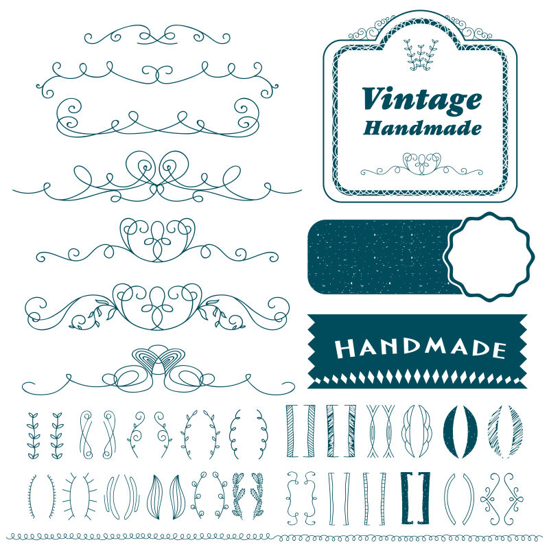 抽象矢量复古装饰设计元素