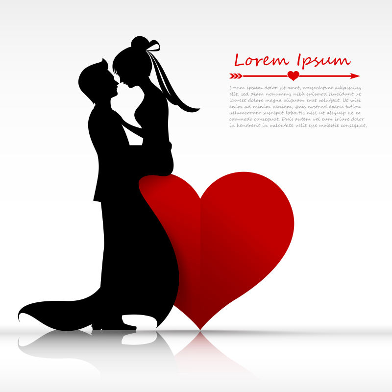 创意矢量情人节情侣主题的插图