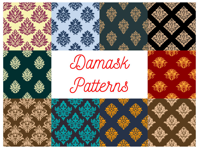 矢量华丽的花纹装饰无缝背景