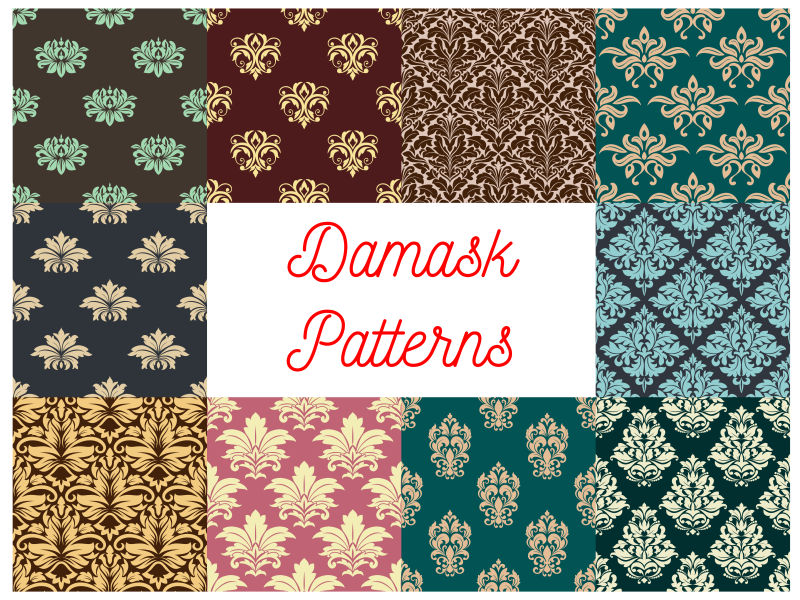 抽象矢量无缝花卉装饰图案背景