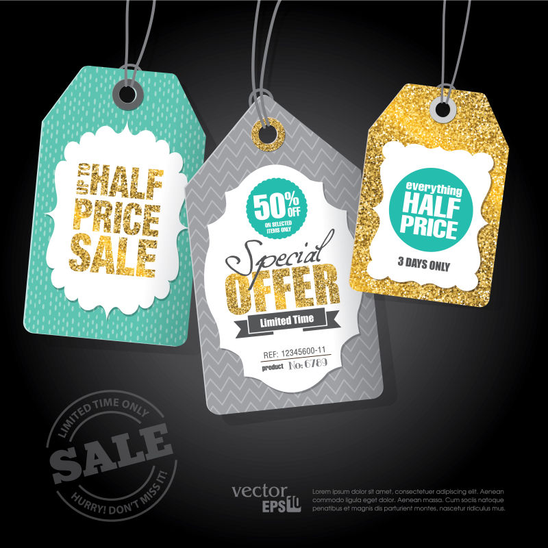 矢量的精美销售标签设计