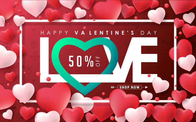 矢量情人节love销售设计