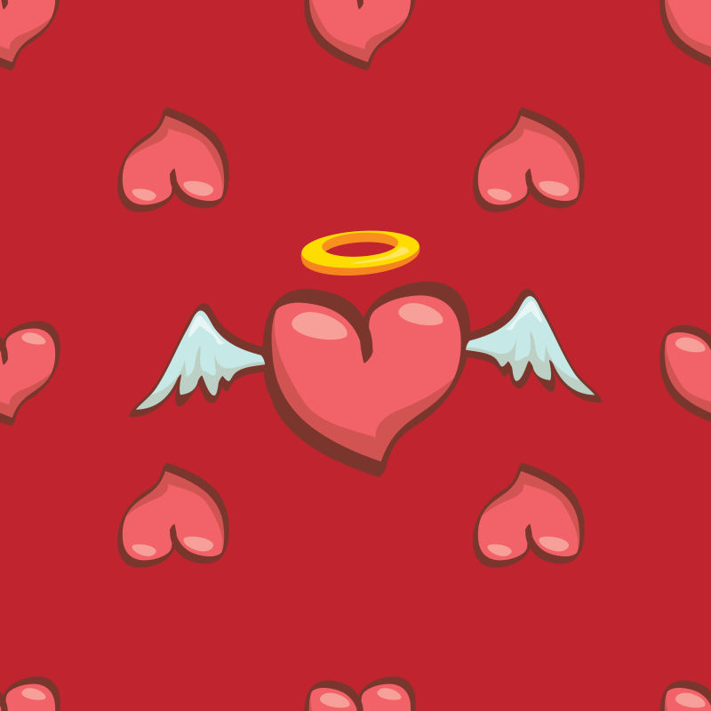 矢量红色浪漫心形背景