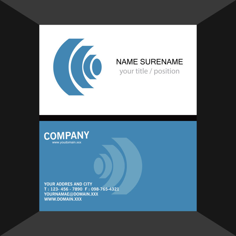 矢量现代商业名片正反面设计