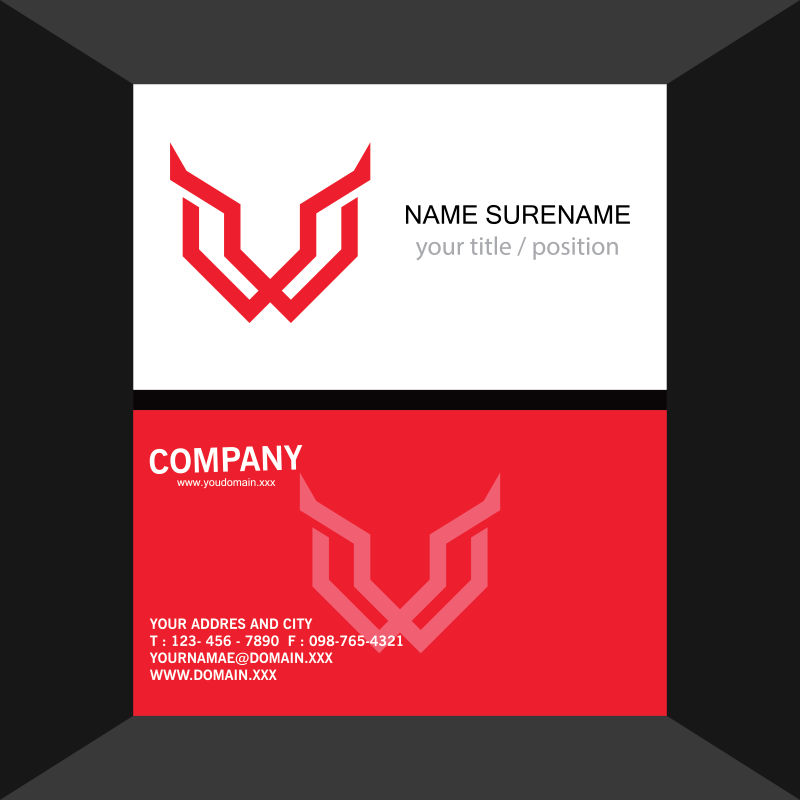 矢量红色名片设计