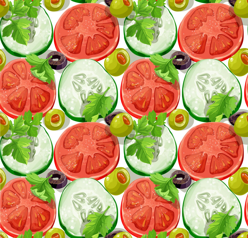 矢量黄瓜和西红柿背景