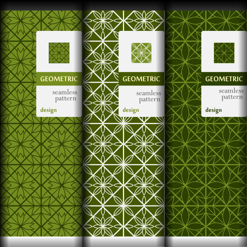 创意矢量绿色抽象几何图形无缝背景