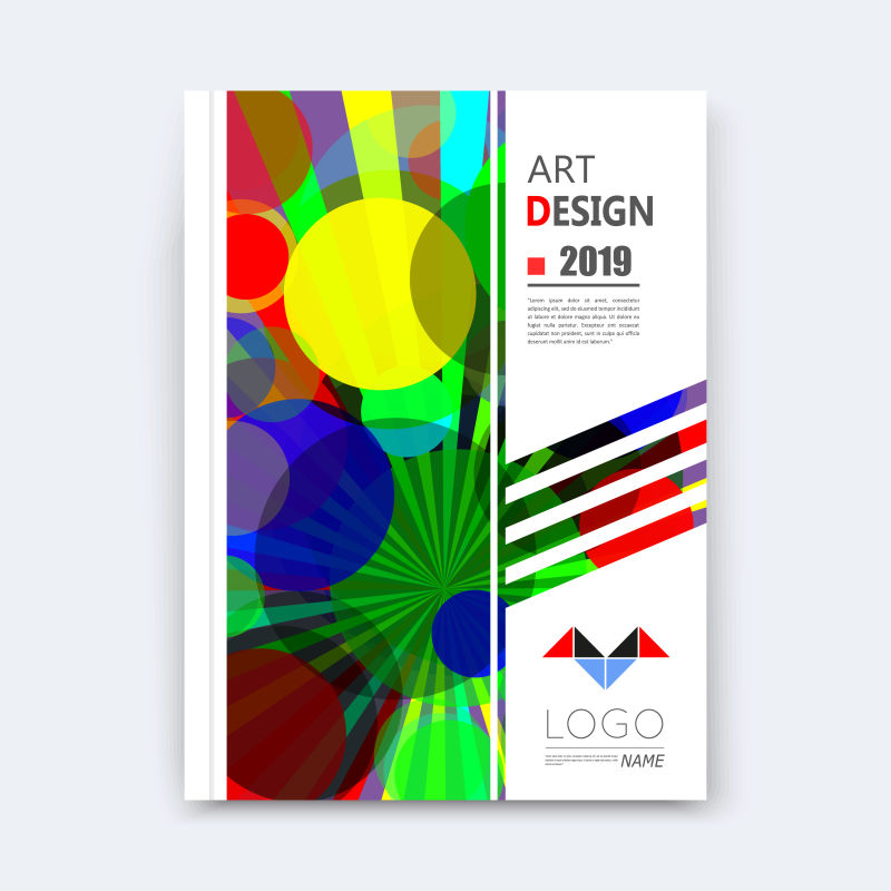 创意矢量彩色元素的现代宣传册封面设计