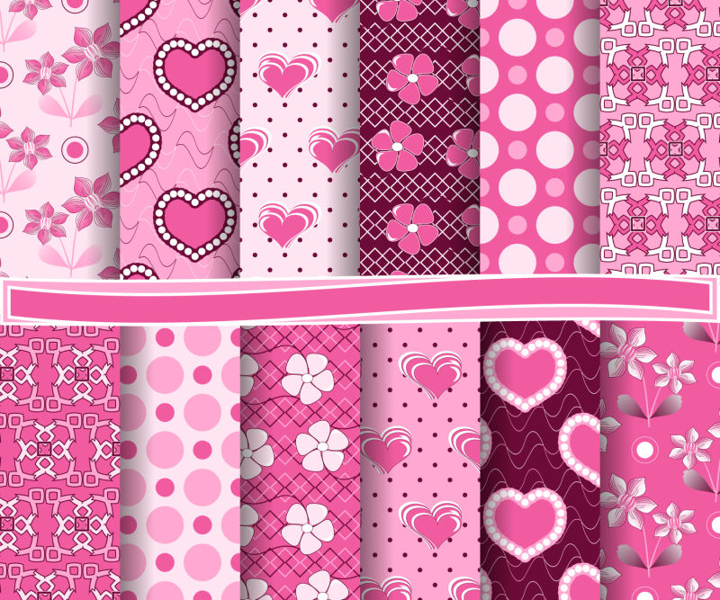 抽象矢量粉色浪漫心形元素背景设计