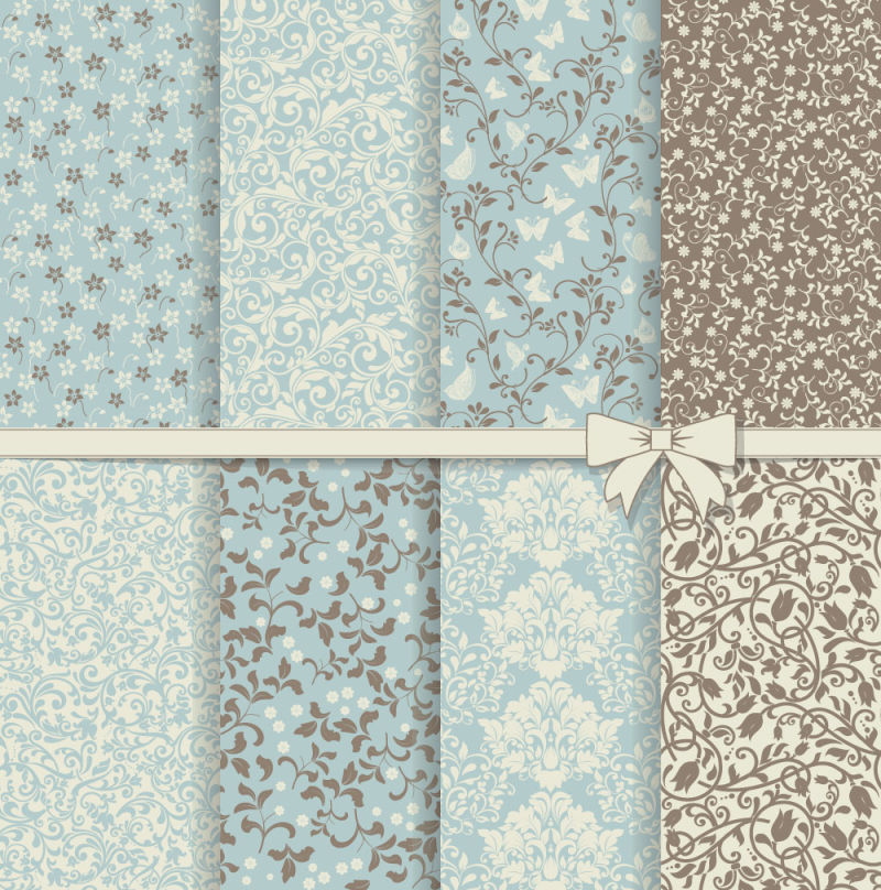 创意矢量华丽花纹装饰无缝背景