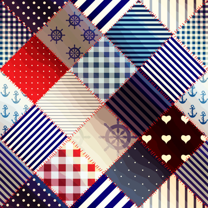 创意矢量海航风格的装饰无缝背景