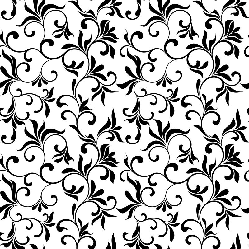 创意矢量单色装饰花卉元素背景