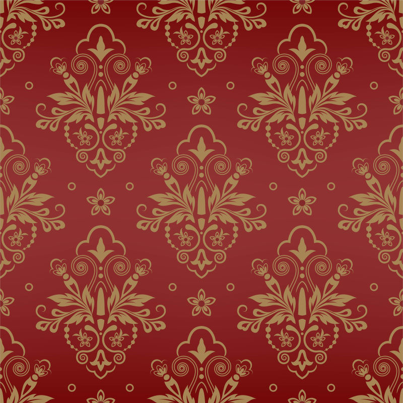 抽象矢量红色复古花卉装饰背景