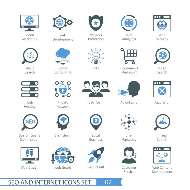 抽象矢量互联网开发图标设计